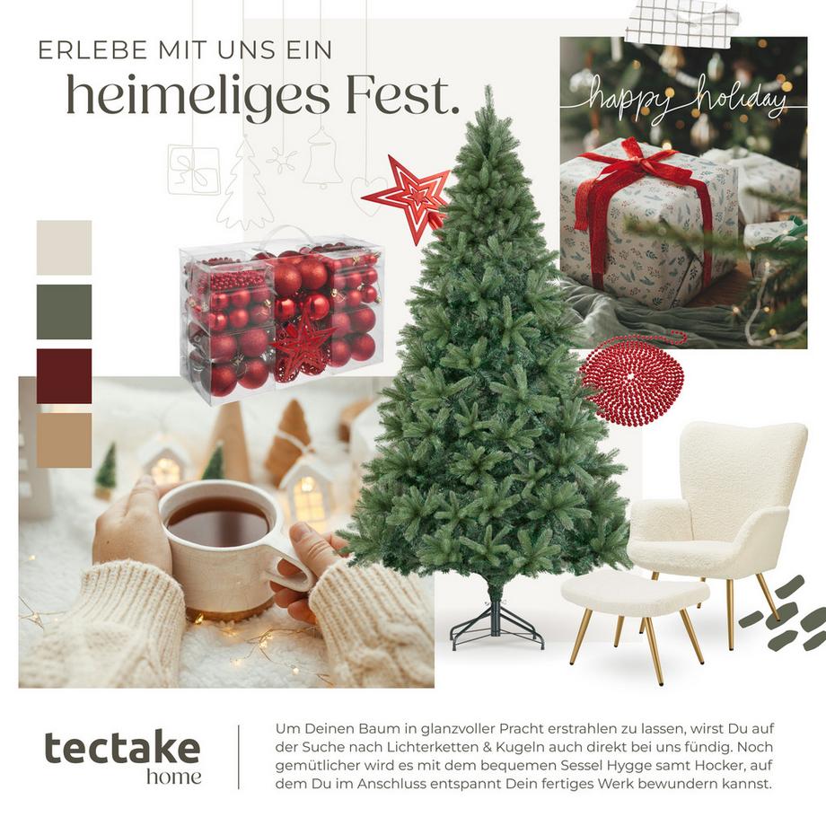 Tectake Weihnachtsbaum Prancer verschiedene Größen, künstlich in Grün, mit PVC- und Spritzgussnadeln detailliert und naturgetreu  