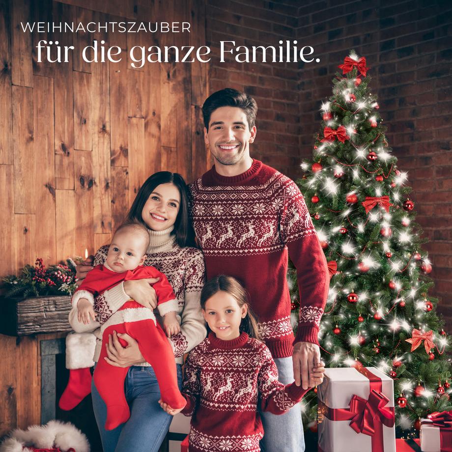 Tectake Weihnachtsbaum Prancer verschiedene Größen, künstlich in Grün, mit PVC- und Spritzgussnadeln detailliert und naturgetreu  