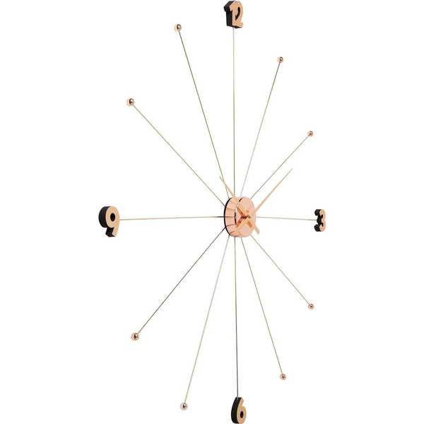 KARE Design Orologio da parete come ombrello in oro rosa  