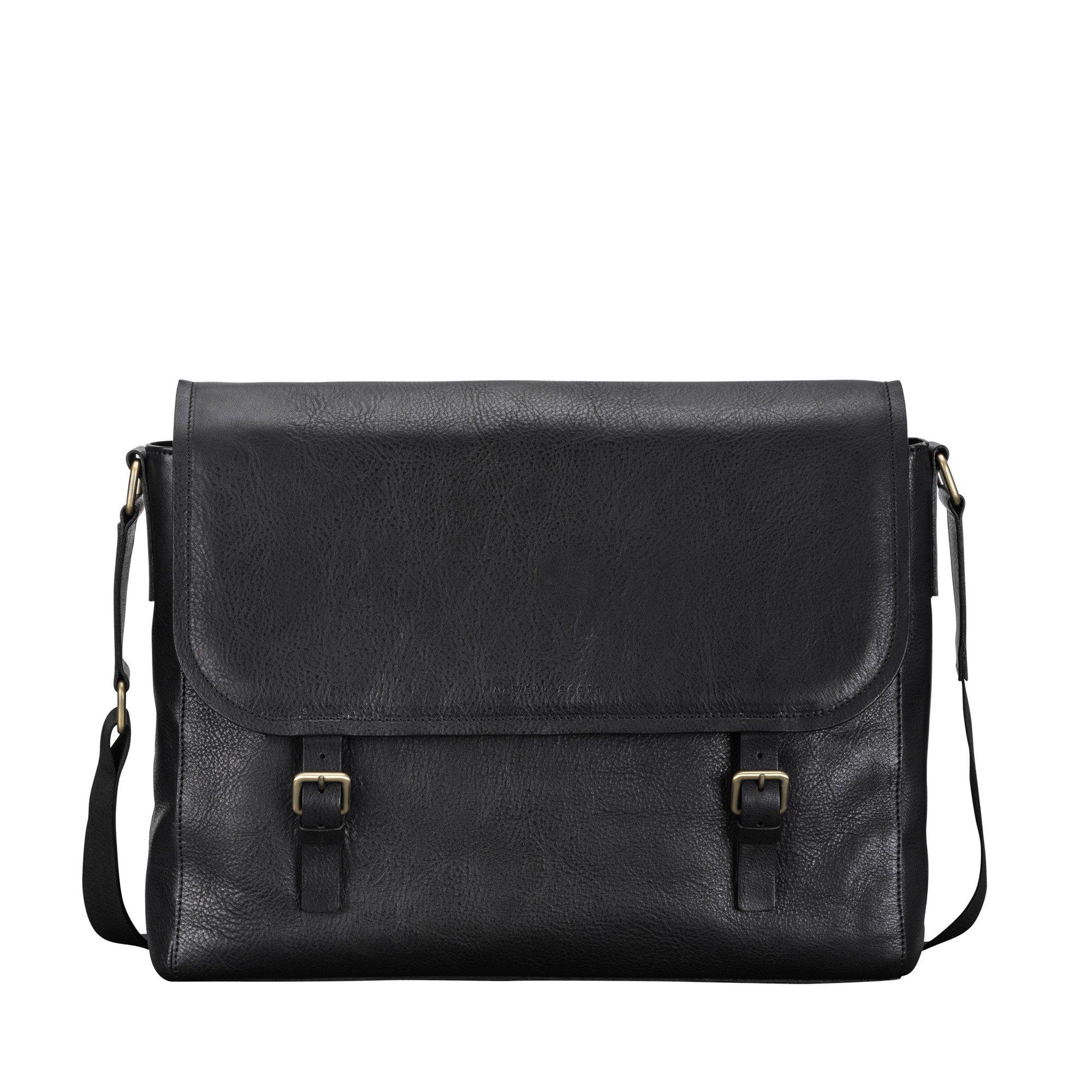 Image of Ravenna - Weiche Leder Schultertasche Herren Schwarz ONE SIZE