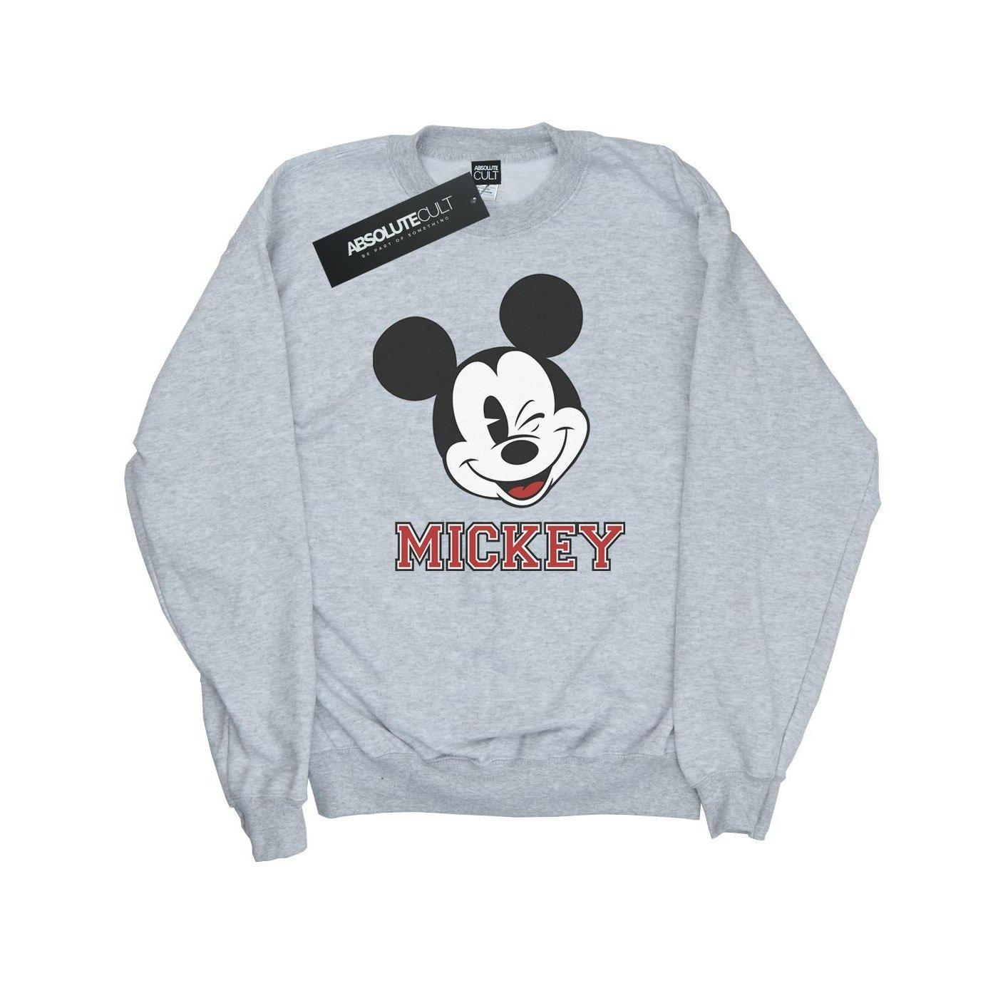 Image of Mickey Mouse Face Sweatshirt Damen Grau S