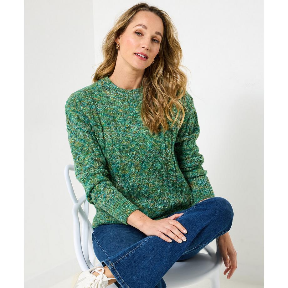 Joe Browns Grüner Zopfpullover Wollmischung  