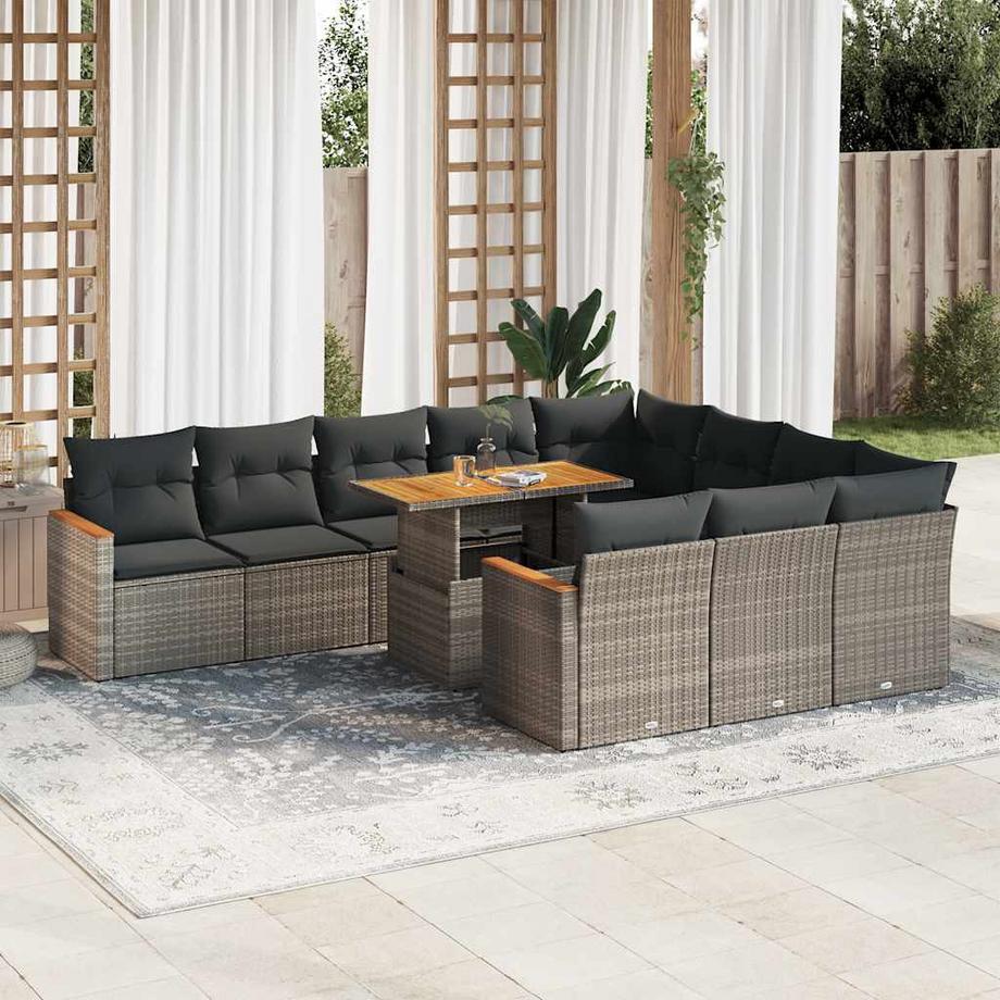 VidaXL set divano da giardino Polirattan  