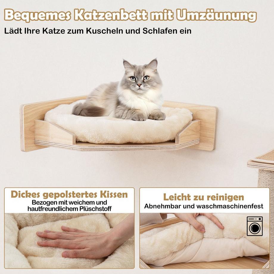 Northix  Ensemble de meubles muraux pour chat, 5 pièces 