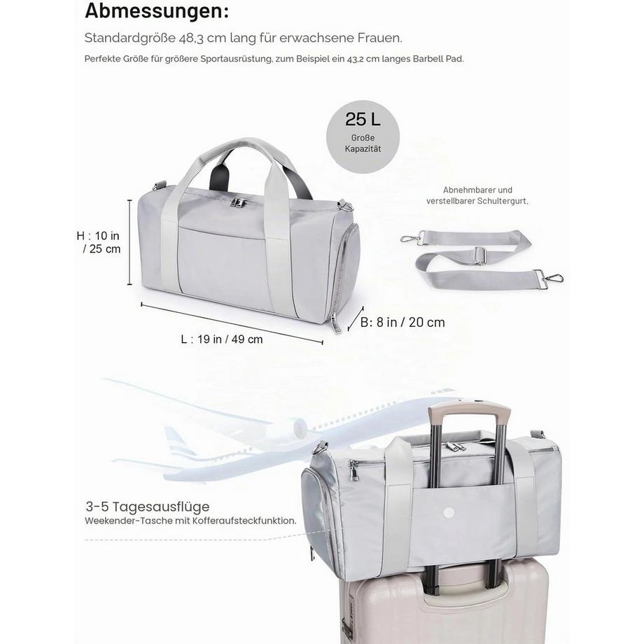 Only-bags.store Wasserdichte 25L Sporttasche für Training und Reisen  