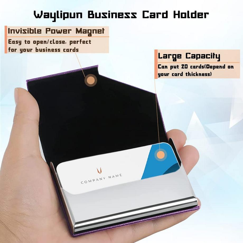 Only-bags.store Porta Biglietti da Visita in Pelle PU di Lusso con Chiusura Magnetica  