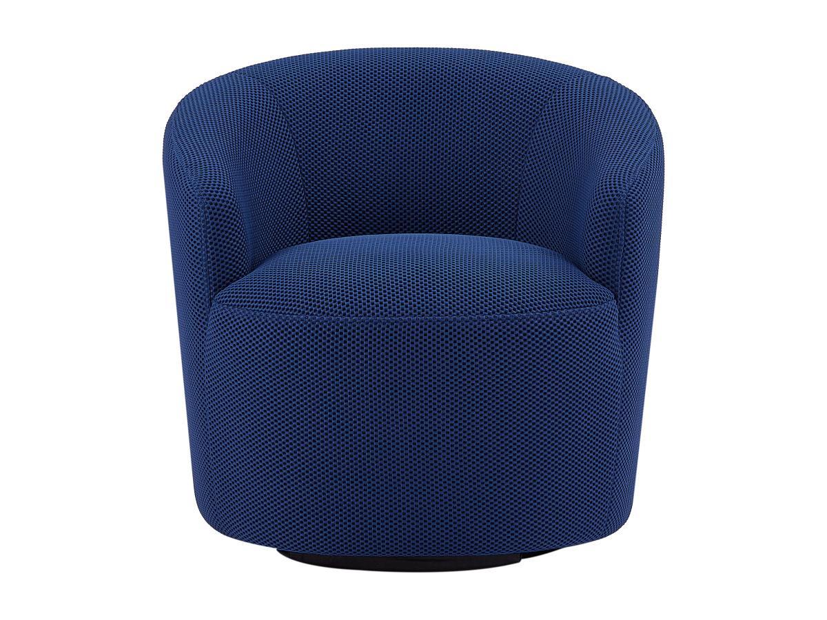 Vente-unique Fauteuil pivotant en tissu 3D bleu nuit ACERETO  