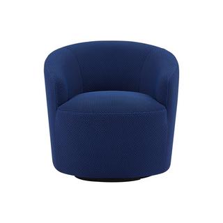 Vente-unique Fauteuil pivotant en tissu 3D bleu nuit ACERETO  