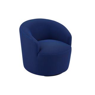 Vente-unique Fauteuil pivotant en tissu 3D bleu nuit ACERETO  