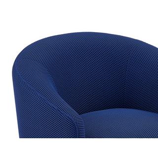 Vente-unique Fauteuil pivotant en tissu 3D bleu nuit ACERETO  