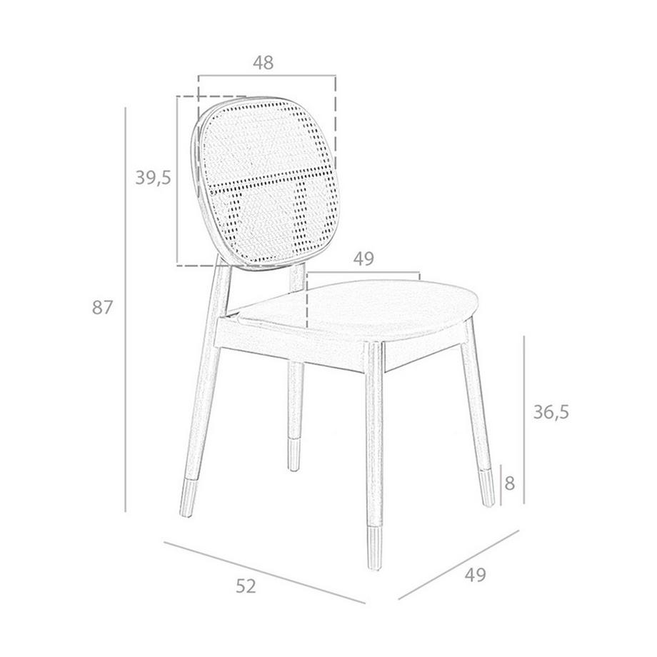 ANGEL CERDA Sedia in rattan ed ecopelle nera  