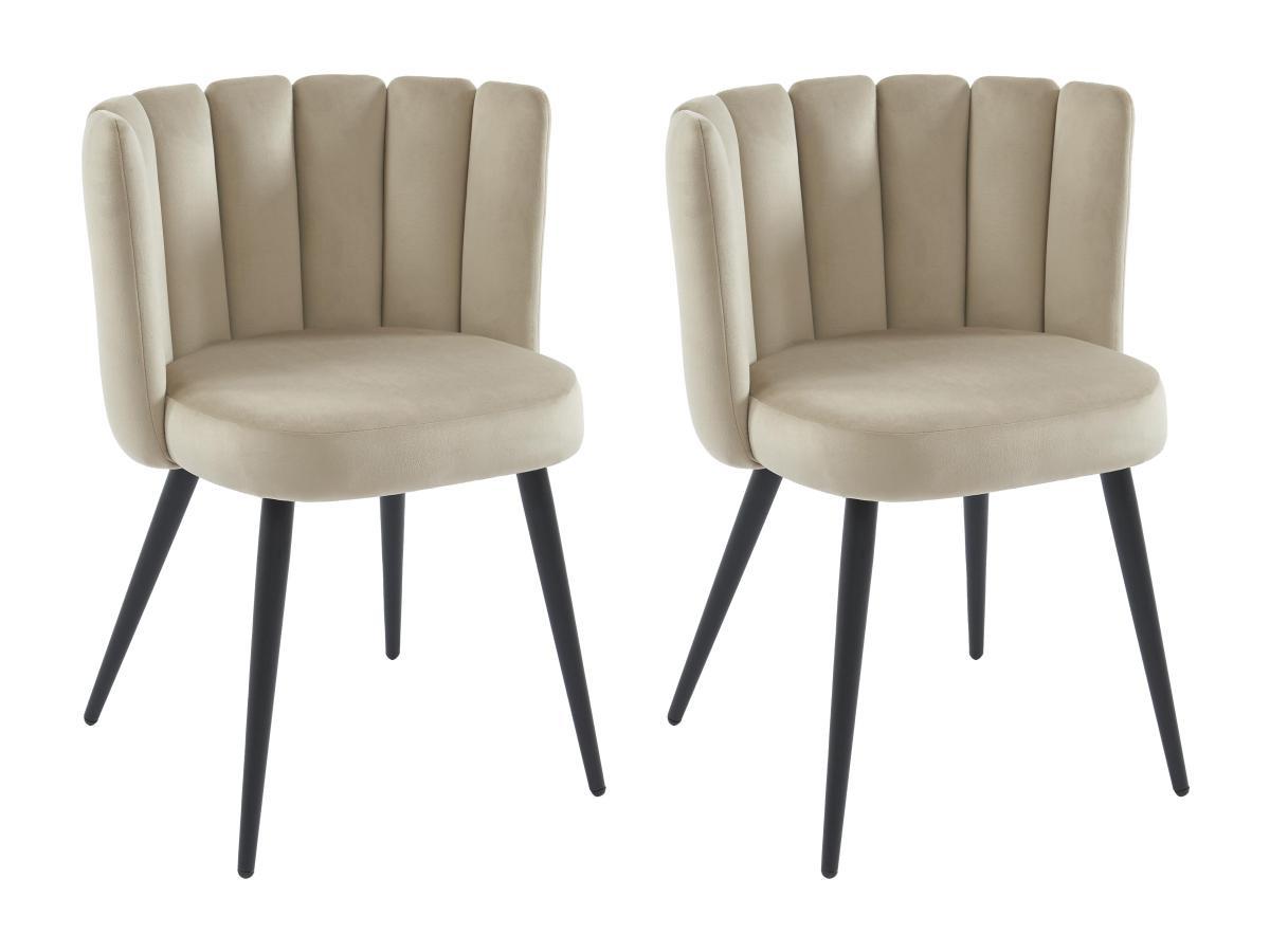 PASCAL MORABITO Sedia in Velluto e Metallo Nero Beige  - Lotto di 2 - PRANILA di Pascal MORABITO  