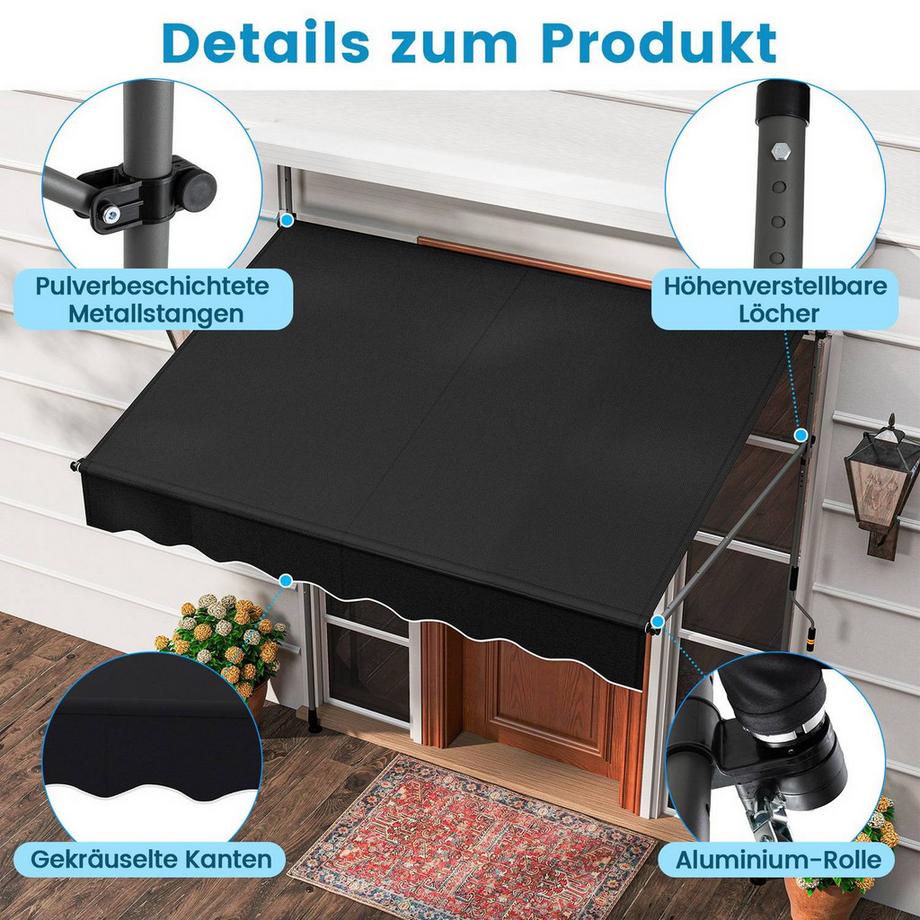 Northix Einziehbare Markise mit Kurbel  