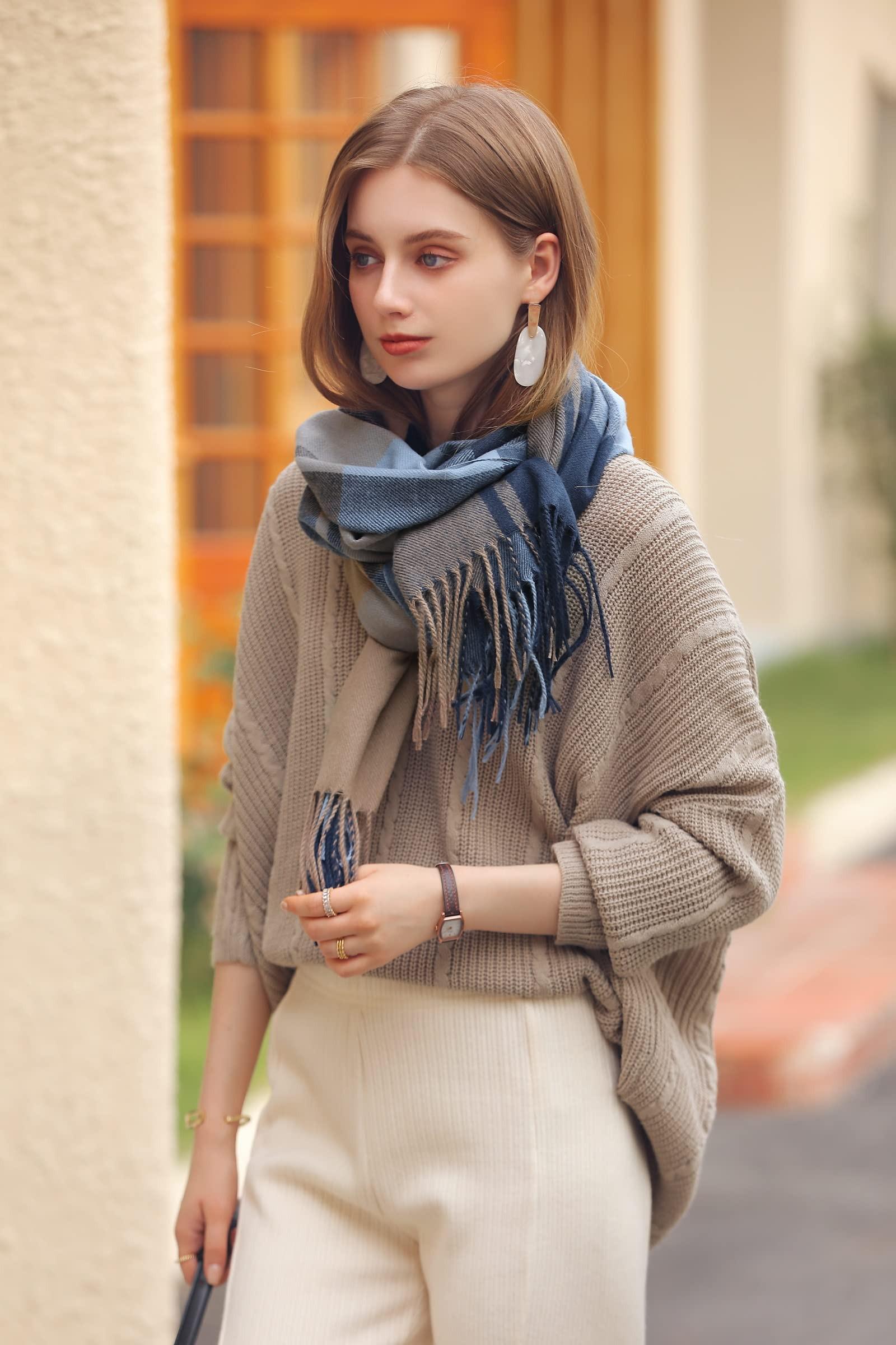 Only-bags.store Karierter Kaschmir-Look Oversized Schal  