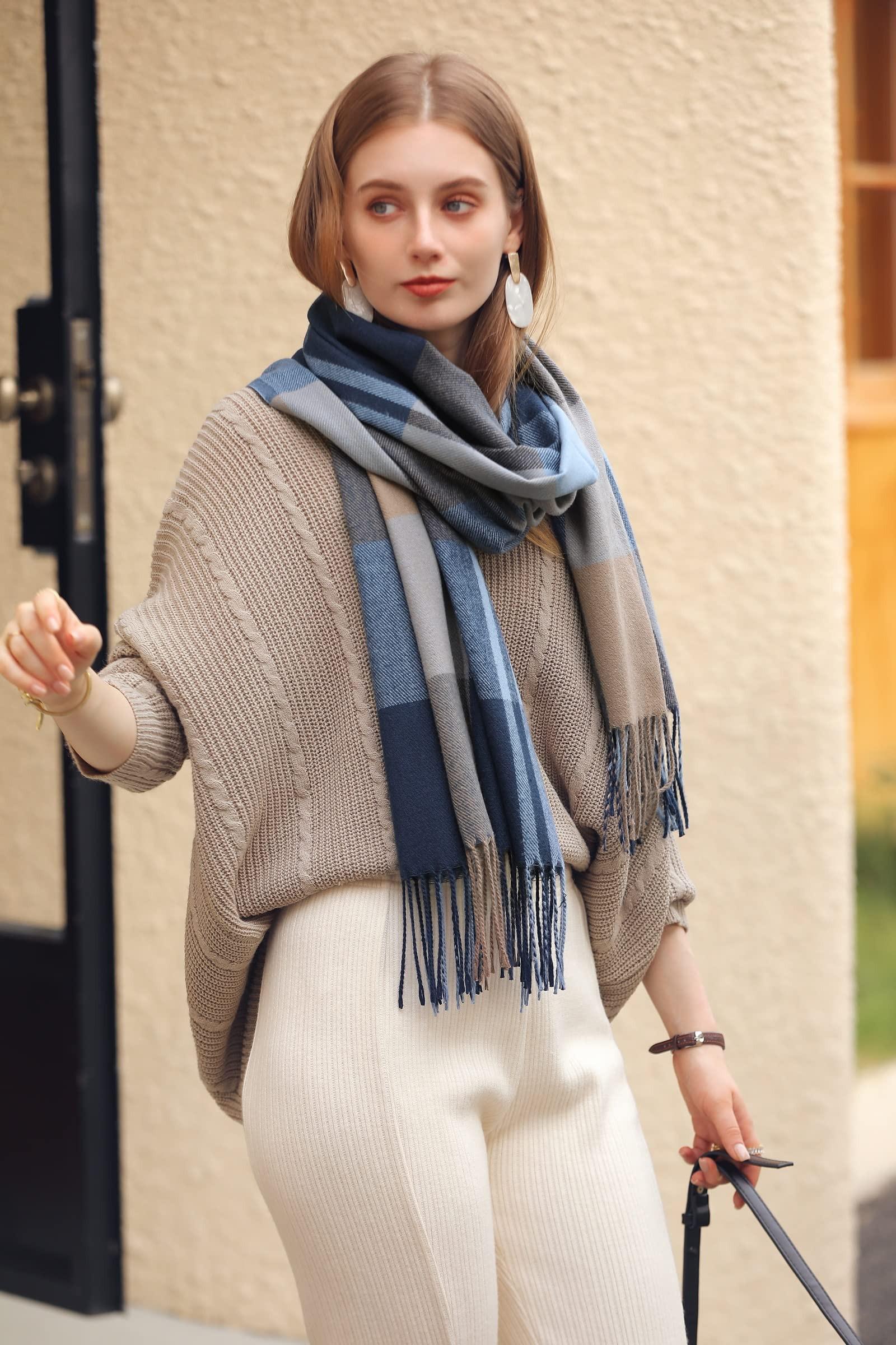 Only-bags.store Karierter Kaschmir-Look Oversized Schal  