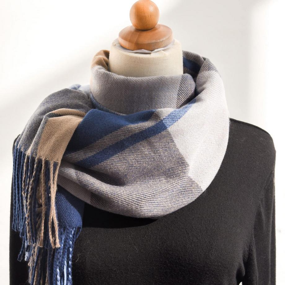 Only-bags.store Sciarpa Oversize a Quadri Effetto Cashmere  