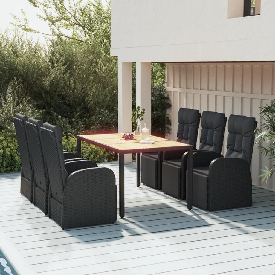 VidaXL Ensemble de salle à manger de jardin rotin synthétique  