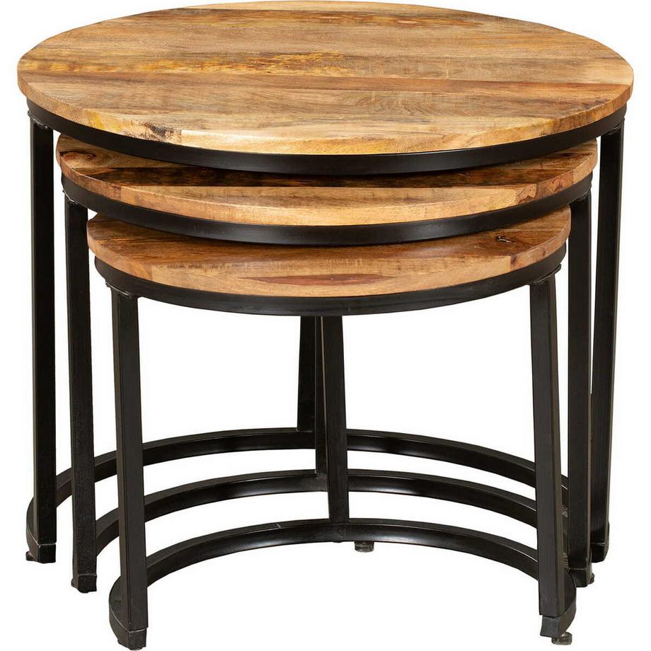 mutoni Beistelltisch Aluva Mango natur 60 (3-er Set)  