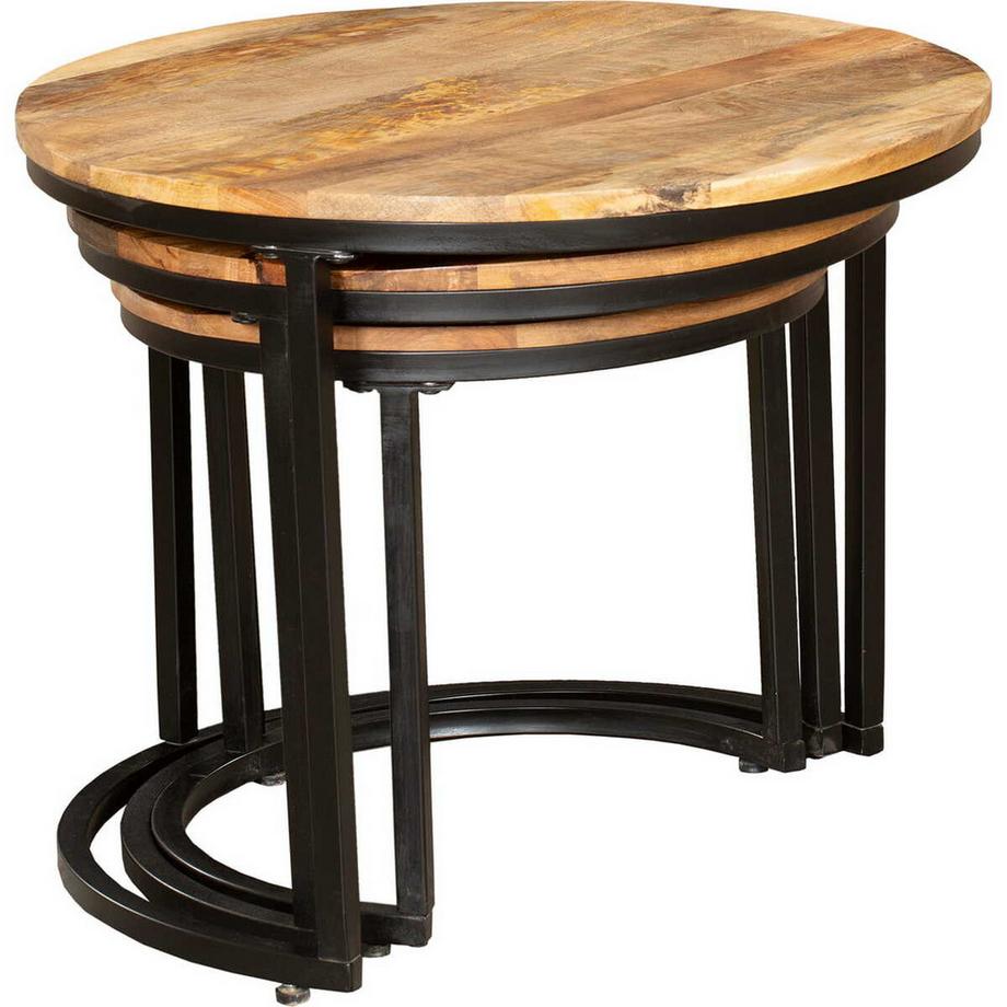 mutoni Beistelltisch Aluva Mango natur 60 (3-er Set)  