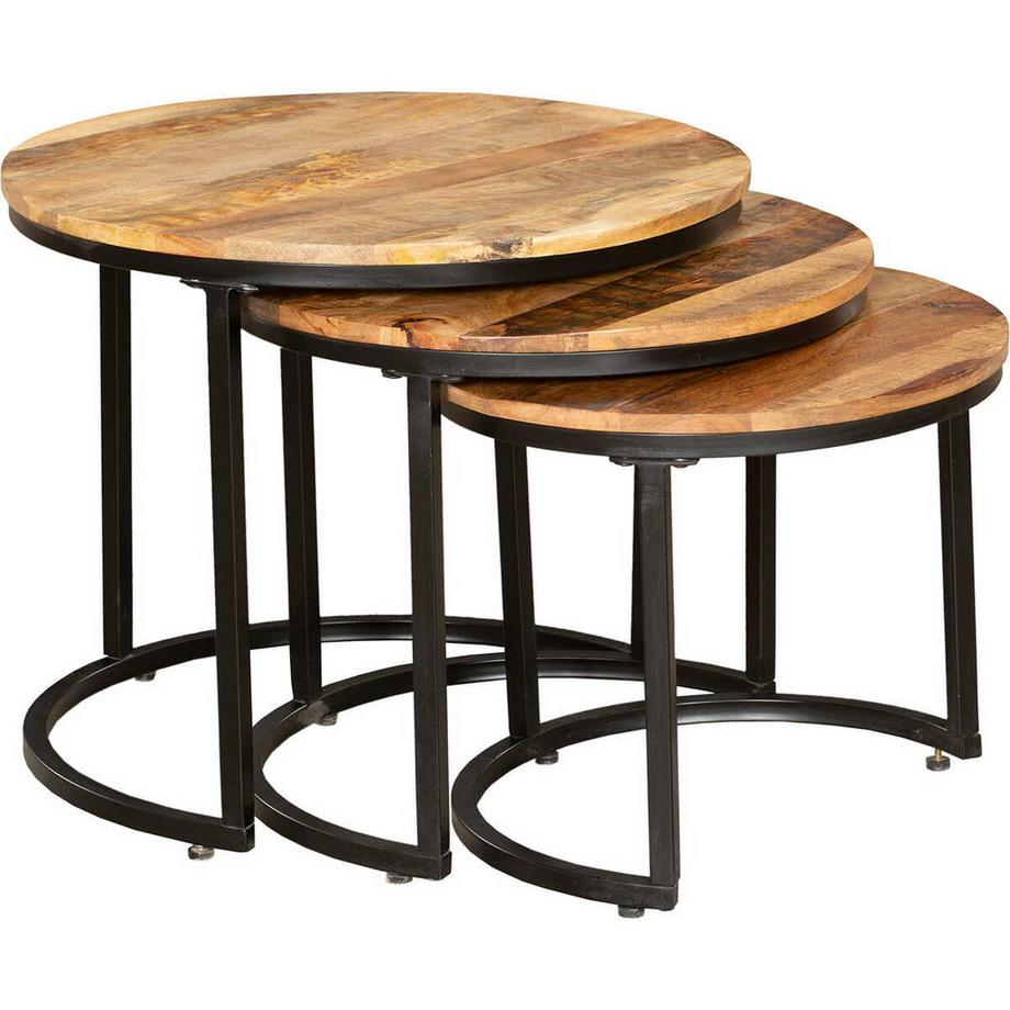 mutoni Beistelltisch Aluva Mango natur 60 (3-er Set)  