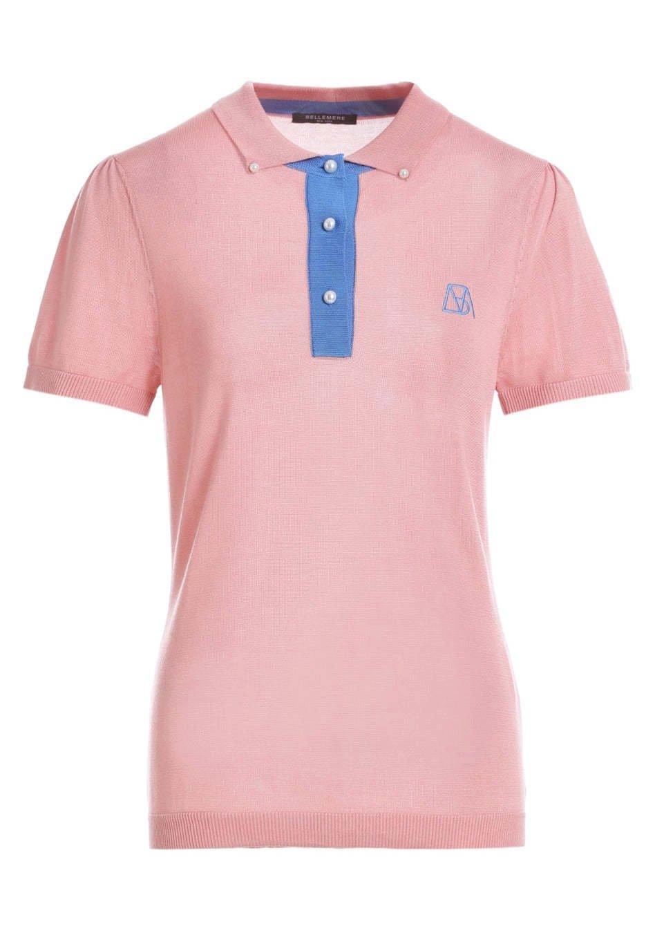 Image of Chices Zweifarbiges Tencel-poloshirt Für Damen Damen Pink S