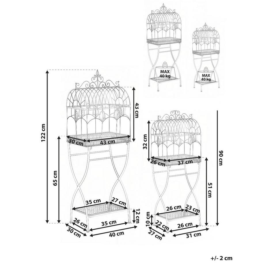 Beliani Regal 2er Set aus Eisen Retro SICILY  