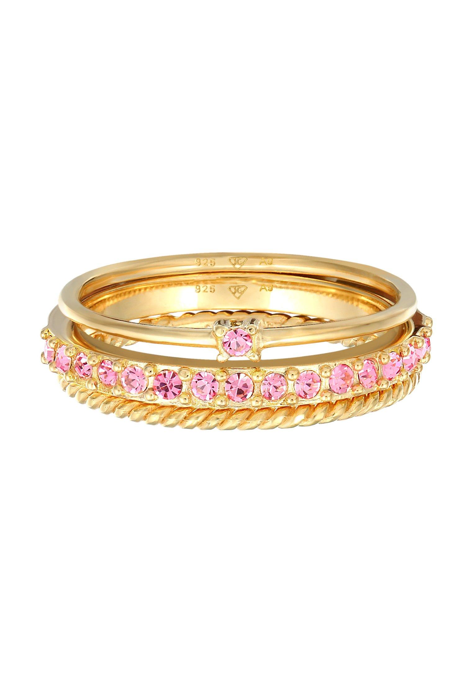 Elli  Bague Set De 3 Cristaux Arc-En-Ciel 