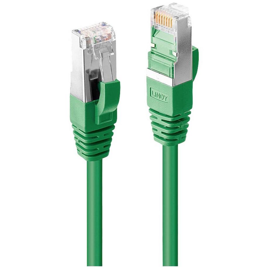 RJ45 Netzwerkkabel, Patchkabel CAT 6a S/FTP 15.00 m Grün 1 St.