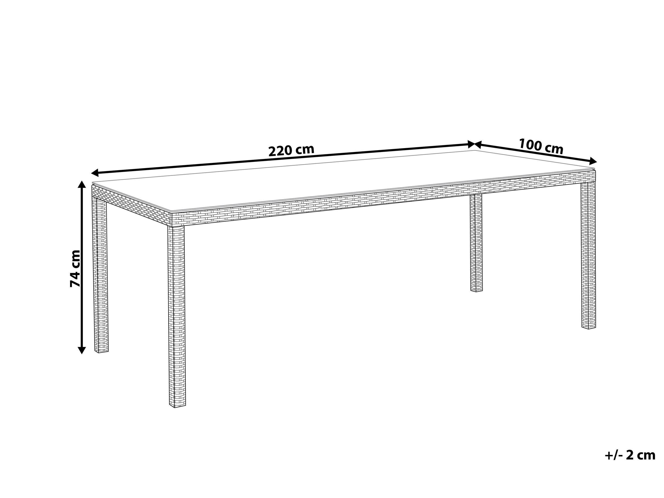 Beliani Table de salle à manger de jardin pour 8 personnes en Polyrotin Traditionnel ITALY  