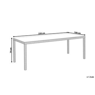 Beliani Table de salle à manger de jardin pour 8 personnes en Polyrotin Traditionnel ITALY  