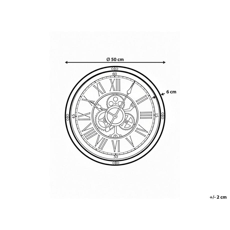 Beliani Wanduhr aus Kunststoff Klassisch BORNOS  