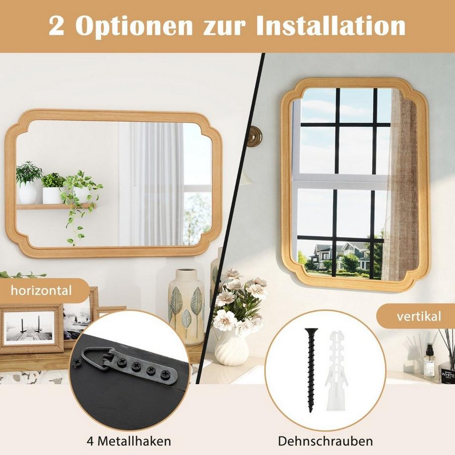 Northix Rechteckiger Wandspiegel  