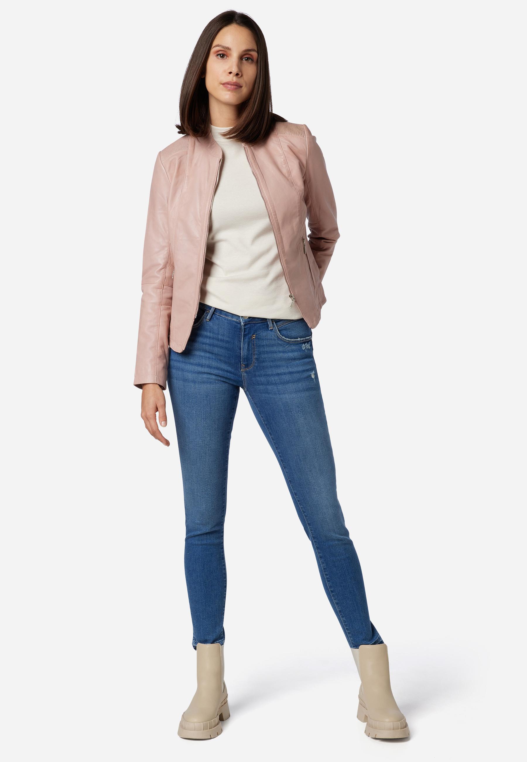 RICANO  Veste en cuir s Abigale, style classique en cuir d'agneau ultra doux 