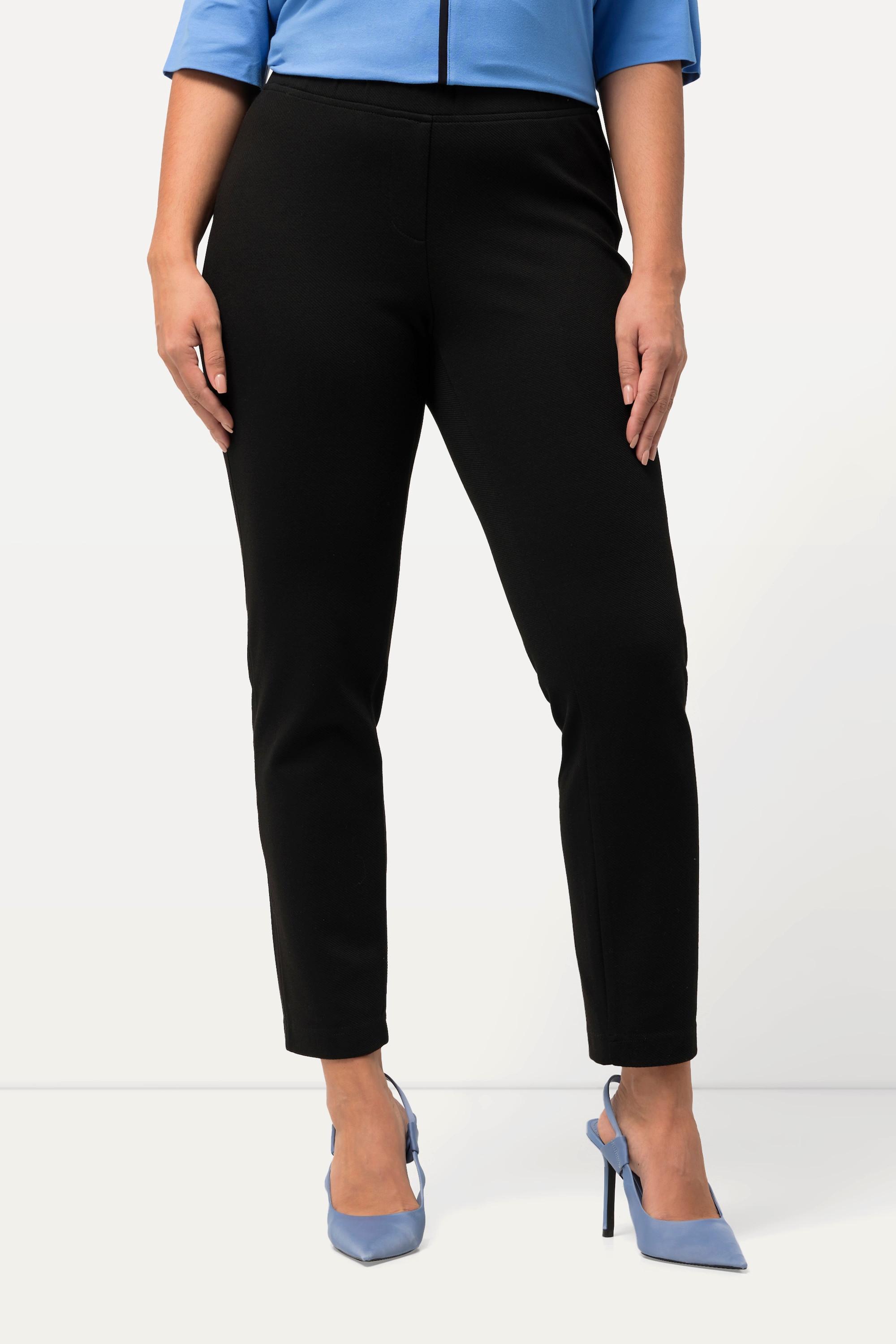 Ulla Popken  Pantalon en jersey texturé, taille élastique 