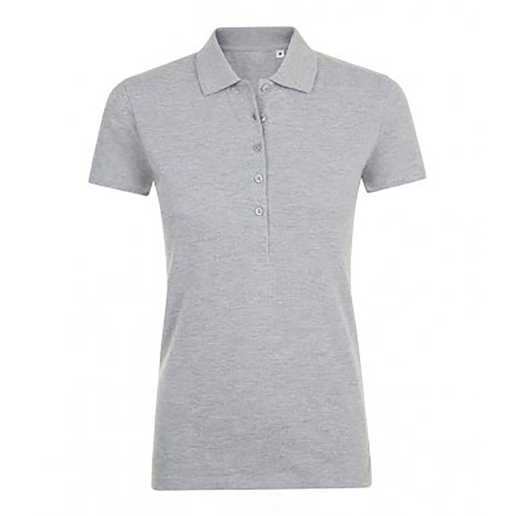 Image of Phoenix Kurzarm Pique Polo Shirt Damen Taubengrau M