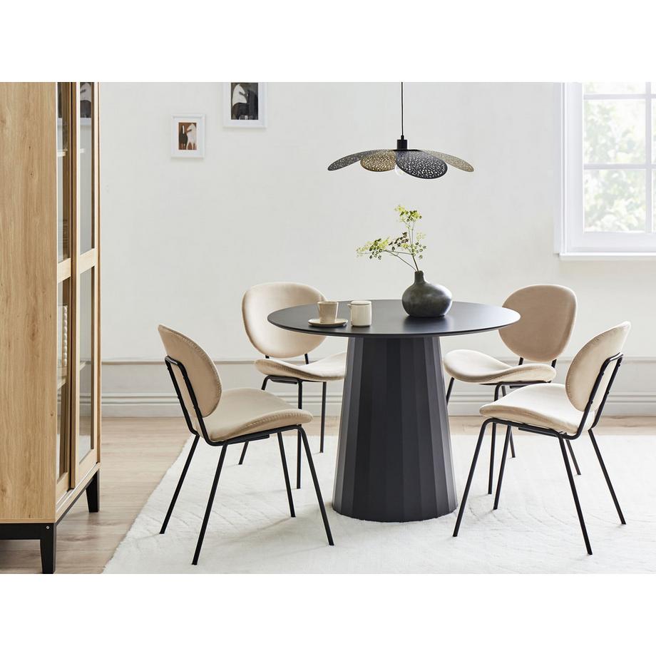 Beliani Esstisch aus Stahl  PLATO  