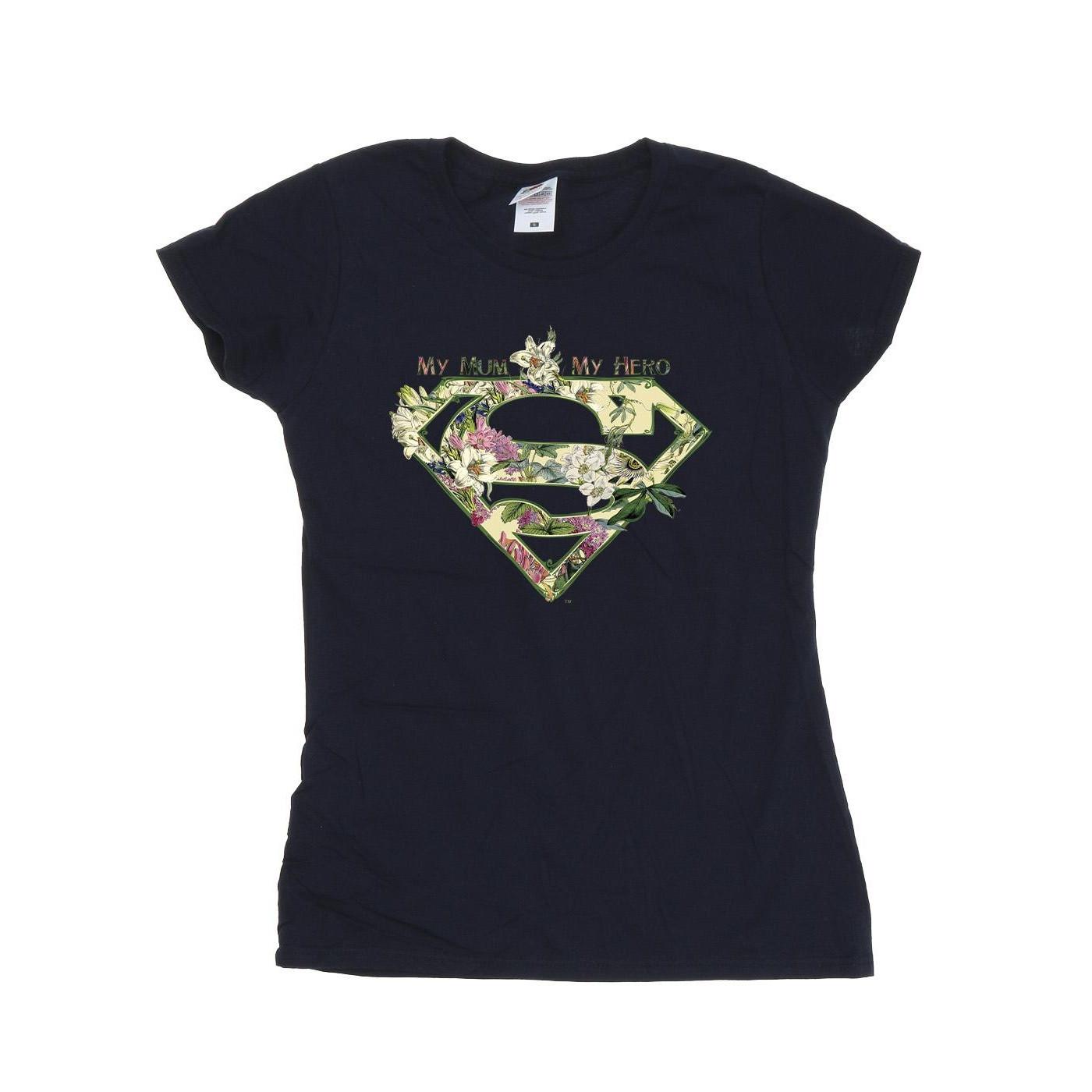 Image of Superman My Mum My Hero Tshirt Damen Marine XL