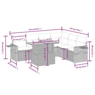 VidaXL Garten sofagarnitur poly-rattan  