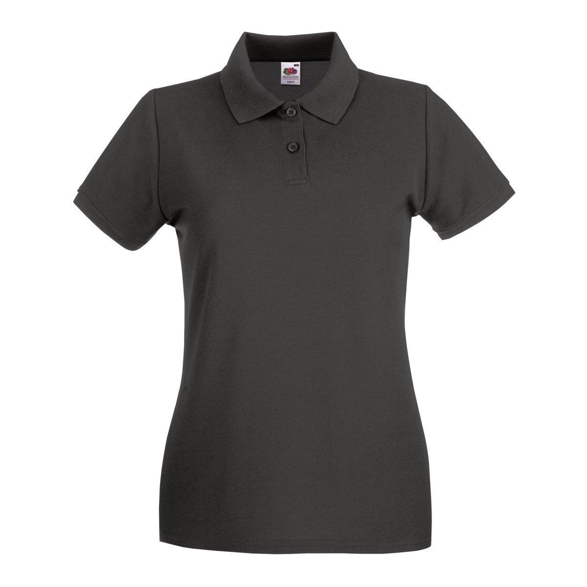 Image of Ladyfit Premium-kurzarm Polo Shirt Damen Charcoal Black XXL