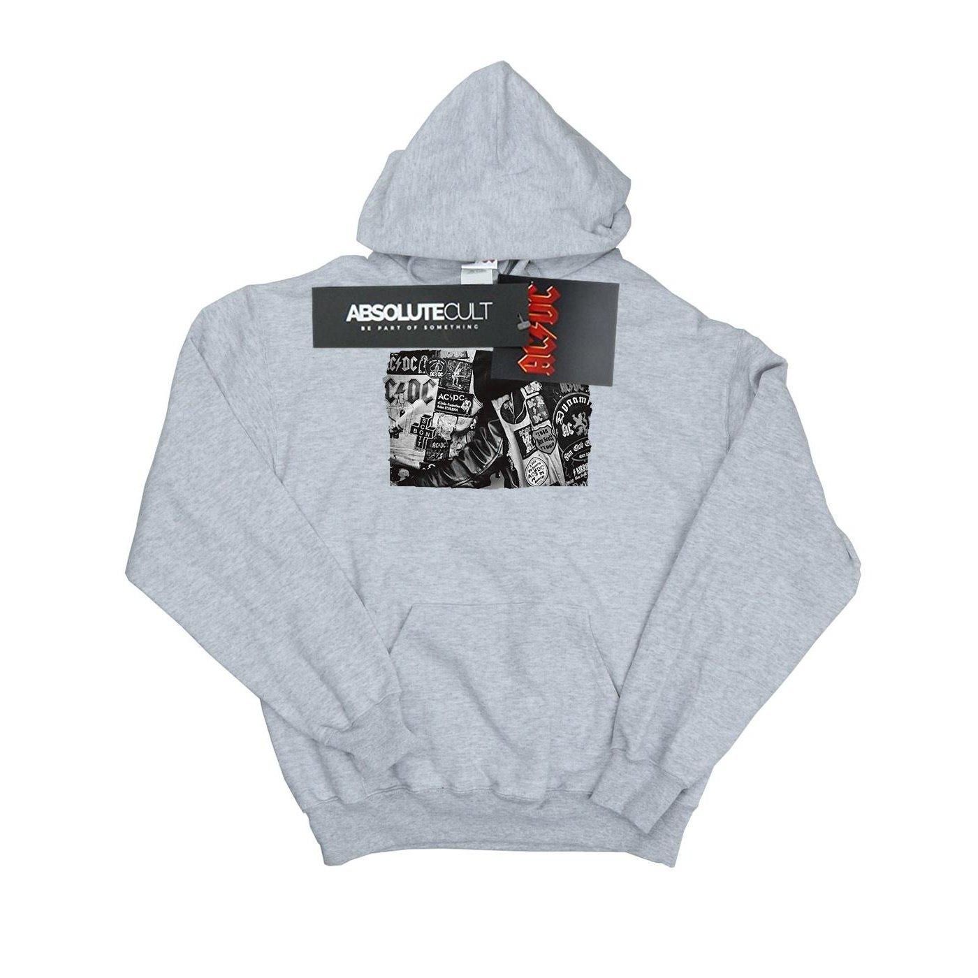 Image of Acdc Badges And Posters Collection Kapuzenpullover Damen Grau S
