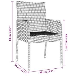 VidaXL Ensemble de salle à manger de jardin rotin synthétique  