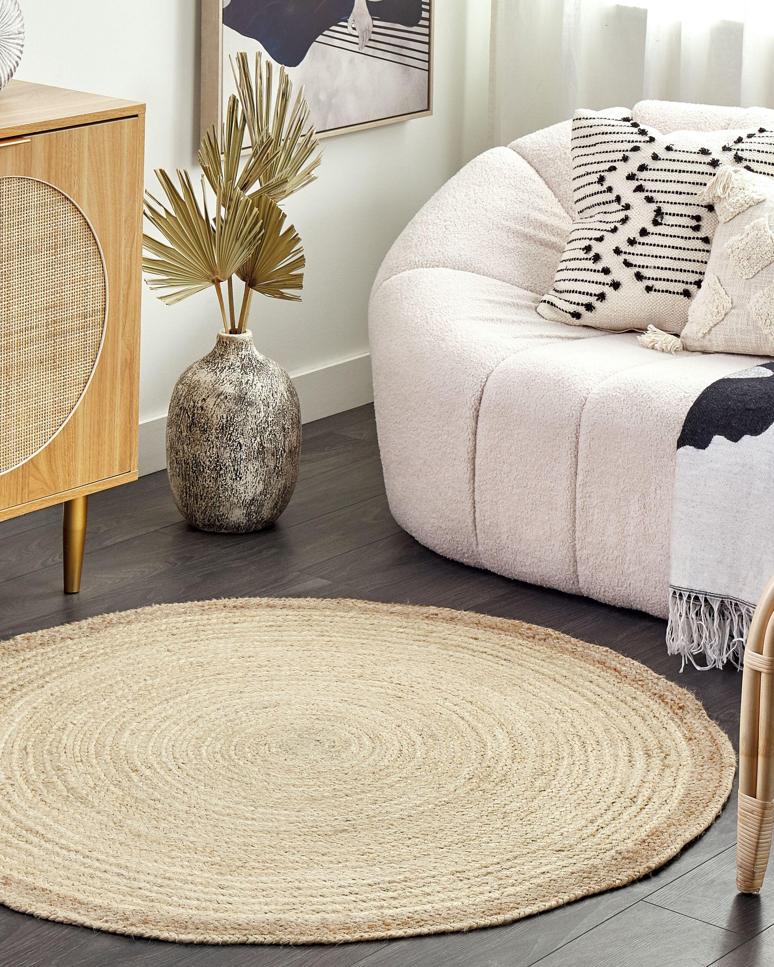 Beliani Tapis en Jute Boho MENEMEN  