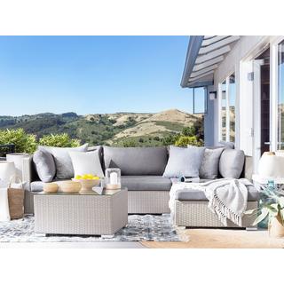 Beliani Set lounge pour jardin en Polyrotin Boho SANO  