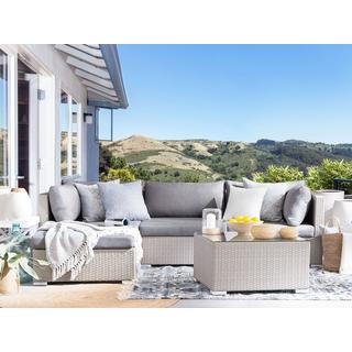 Beliani Set lounge pour jardin en Polyrotin Boho SANO  