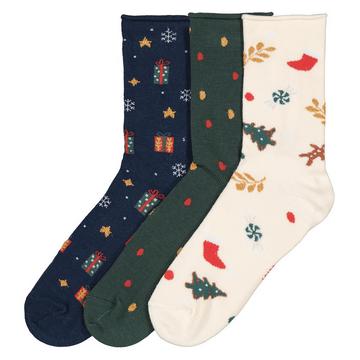 Lot de 3 paires de chaussettes motif Noël