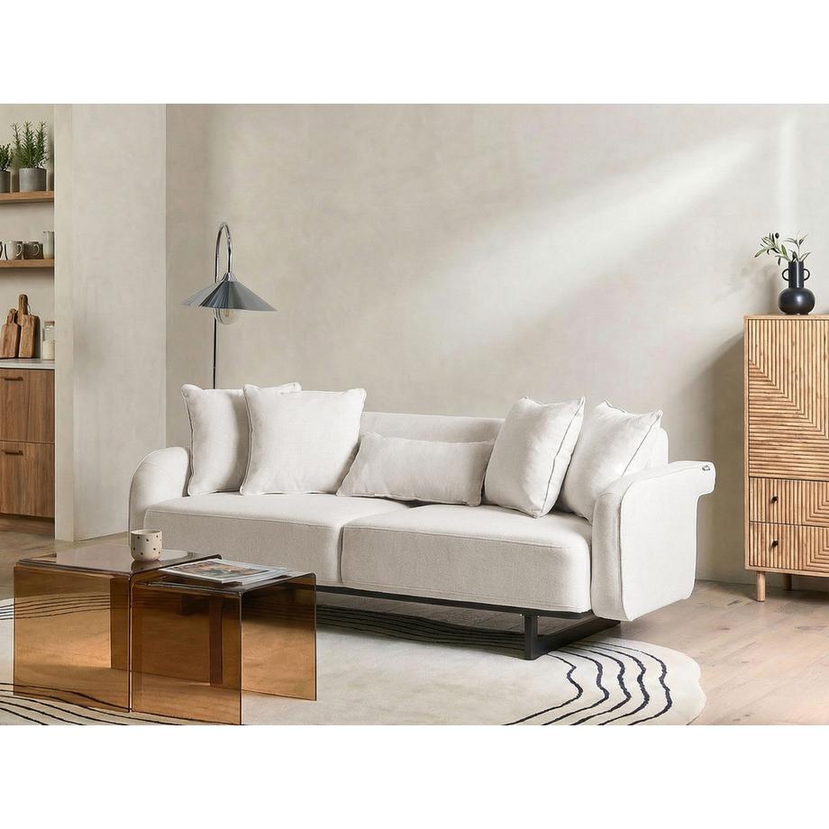 Beliani Canapé 3 places en Tissu Moderne SVANEK  