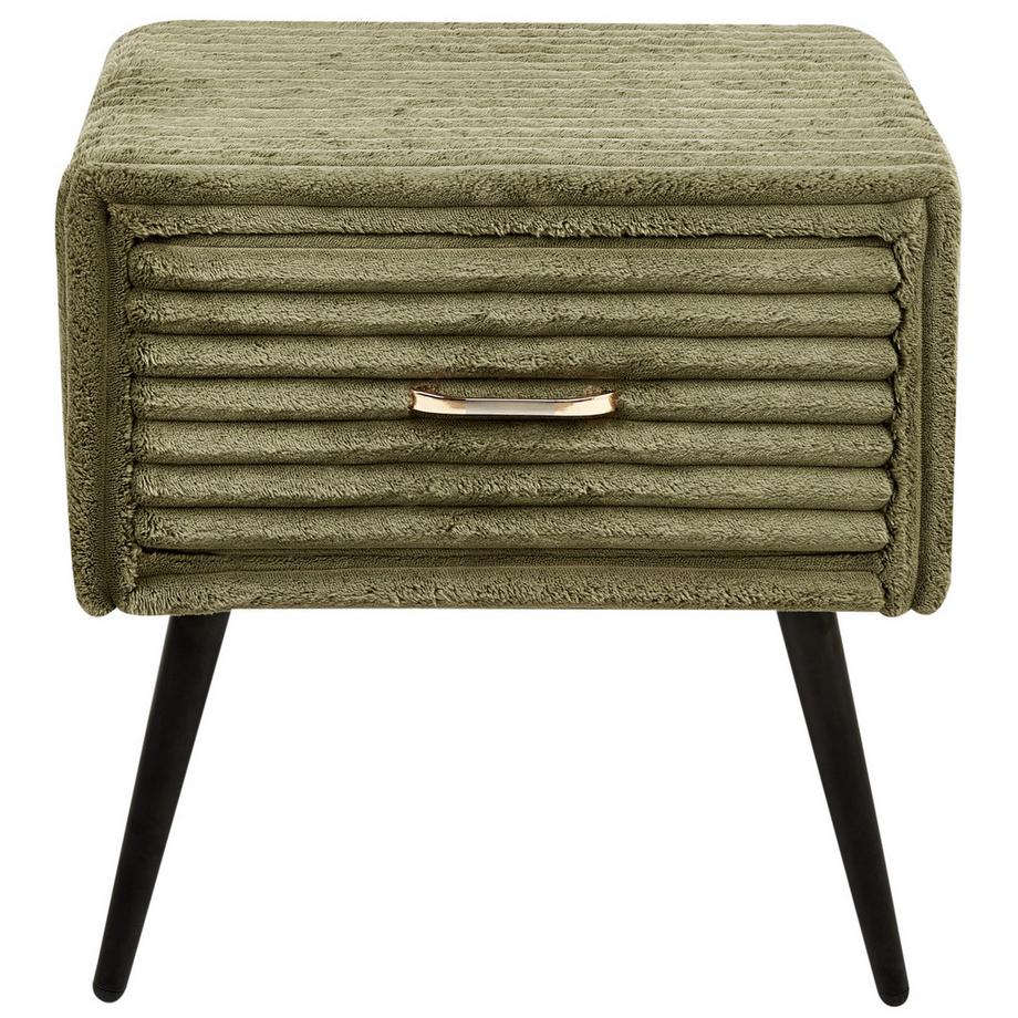 Beliani Comodino 1 cassetto en Velluto a coste Retrò FLAYAT  