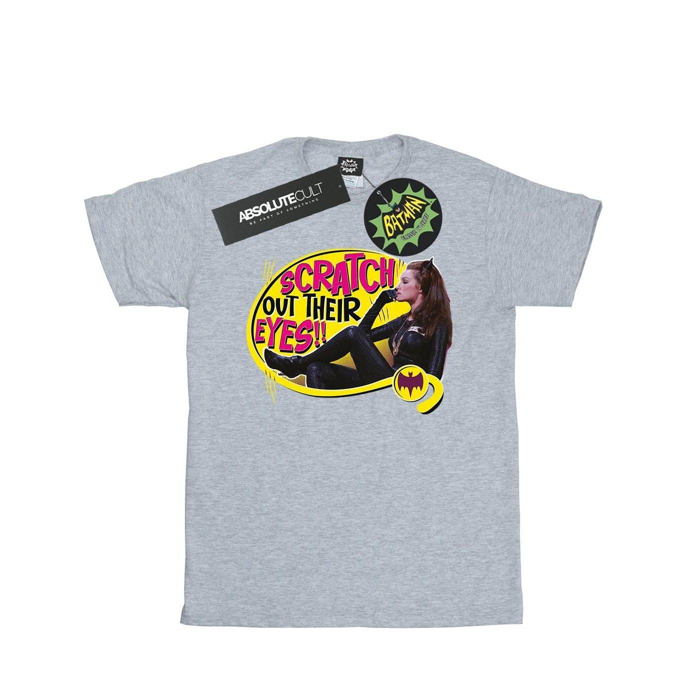 Image of Batman Tv Series Catwoman Scratch Tshirt Herren Grau XXL