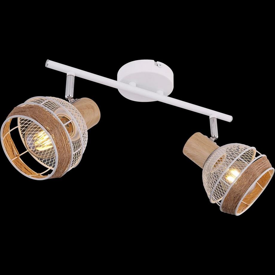 mutoni Projecteur blanc en métal Widy 2xE27  