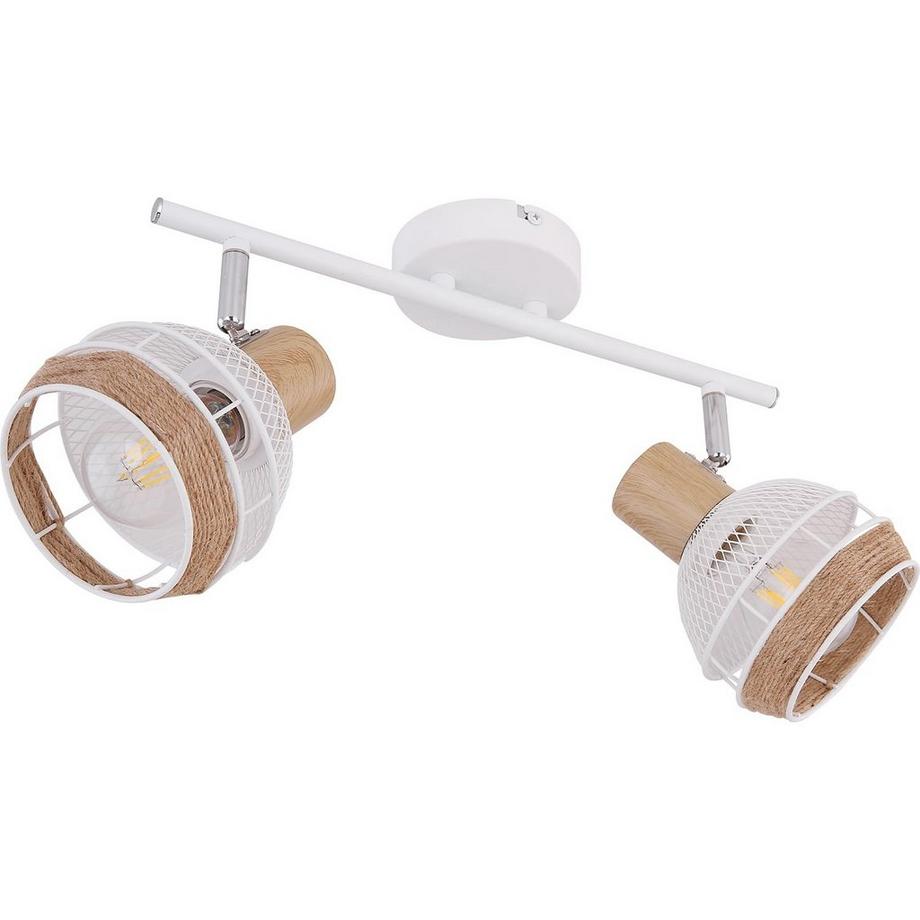 mutoni Projecteur blanc en métal Widy 2xE27  